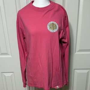 Simply Southern pink Long Sleeve Shirt with Logo. Christmas edition.